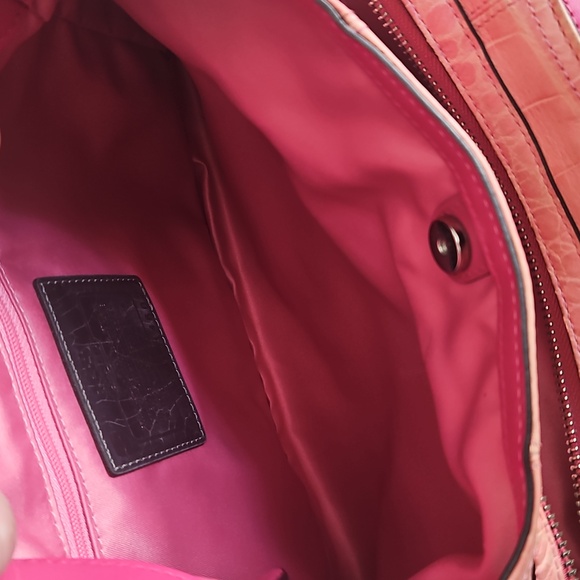 Coach Pink Crocodile-Embossed Bag - Picture 8 of 15